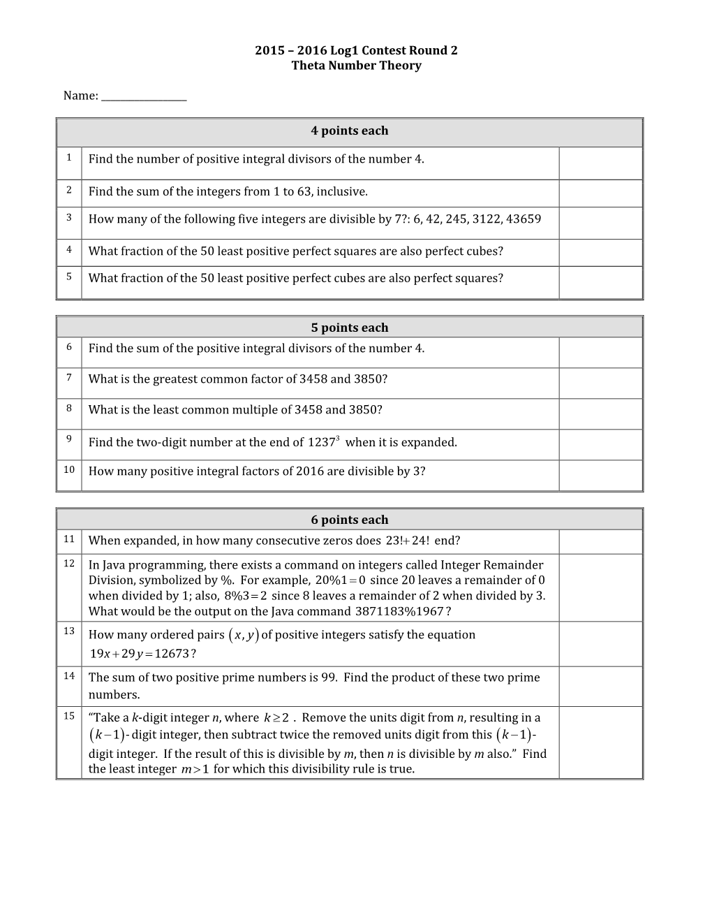 Number Theory