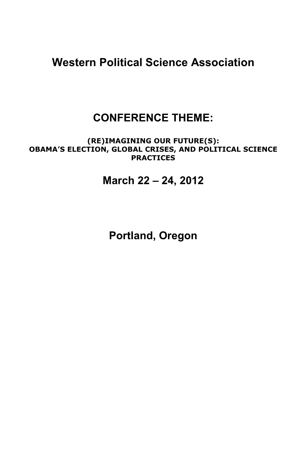 2012 Portland Meeting