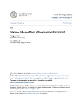 Relational Cohesion Model of Organizational Commitment