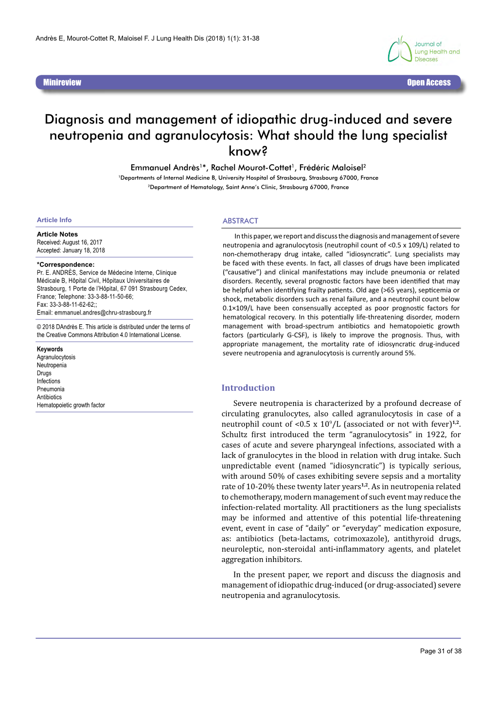 Diagnosis and Management of Idiopathic Drug-Induced and Severe