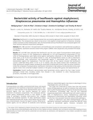 Bactericidal Activity of Besifloxacin Against Staphylococci