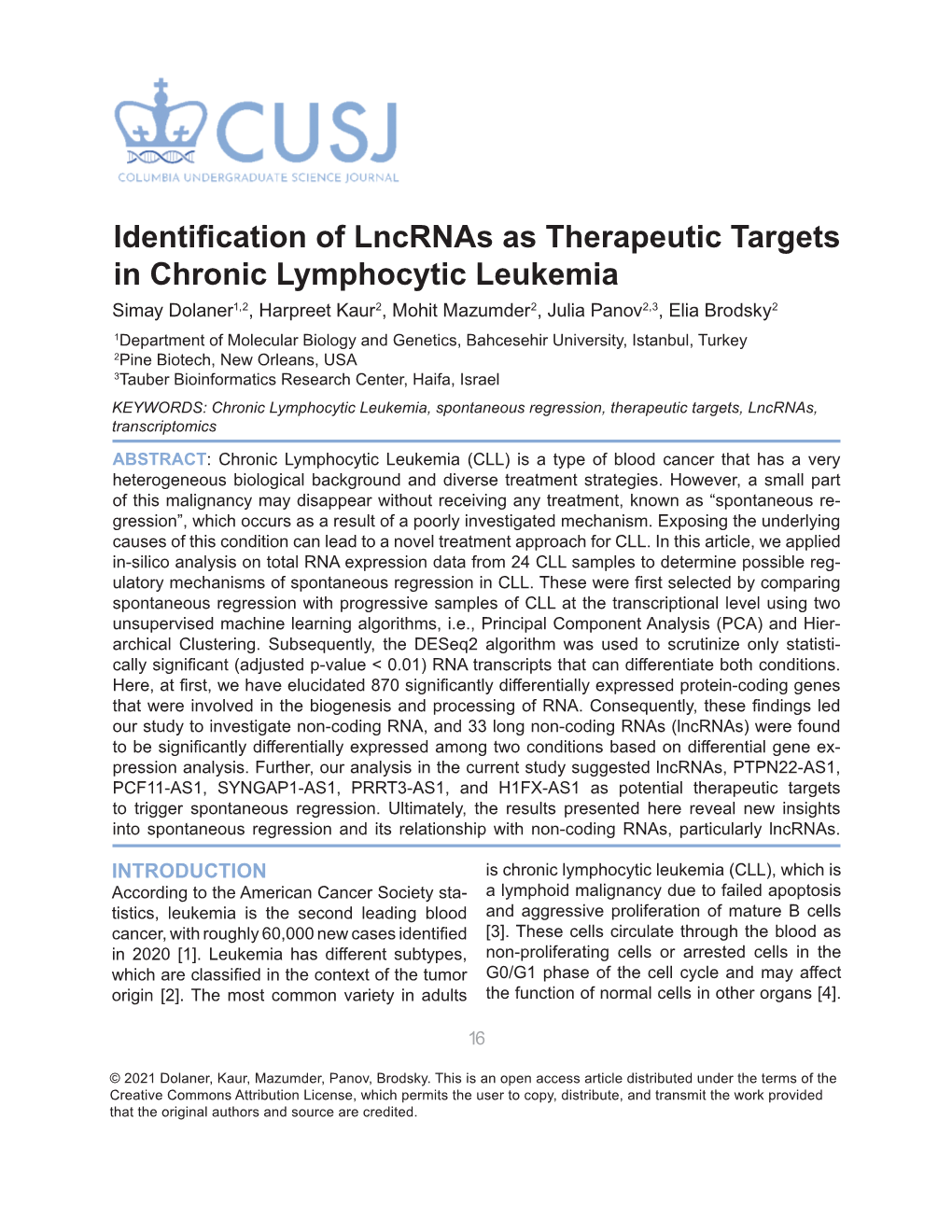 Identification of Lncrnas As Therapeutic Targets in Chronic