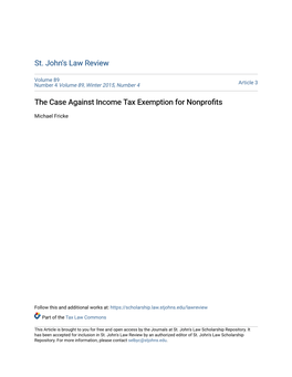 The Case Against Income Tax Exemption for Nonprofits