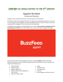 Egyptian Buzzfeed Context and Preamble