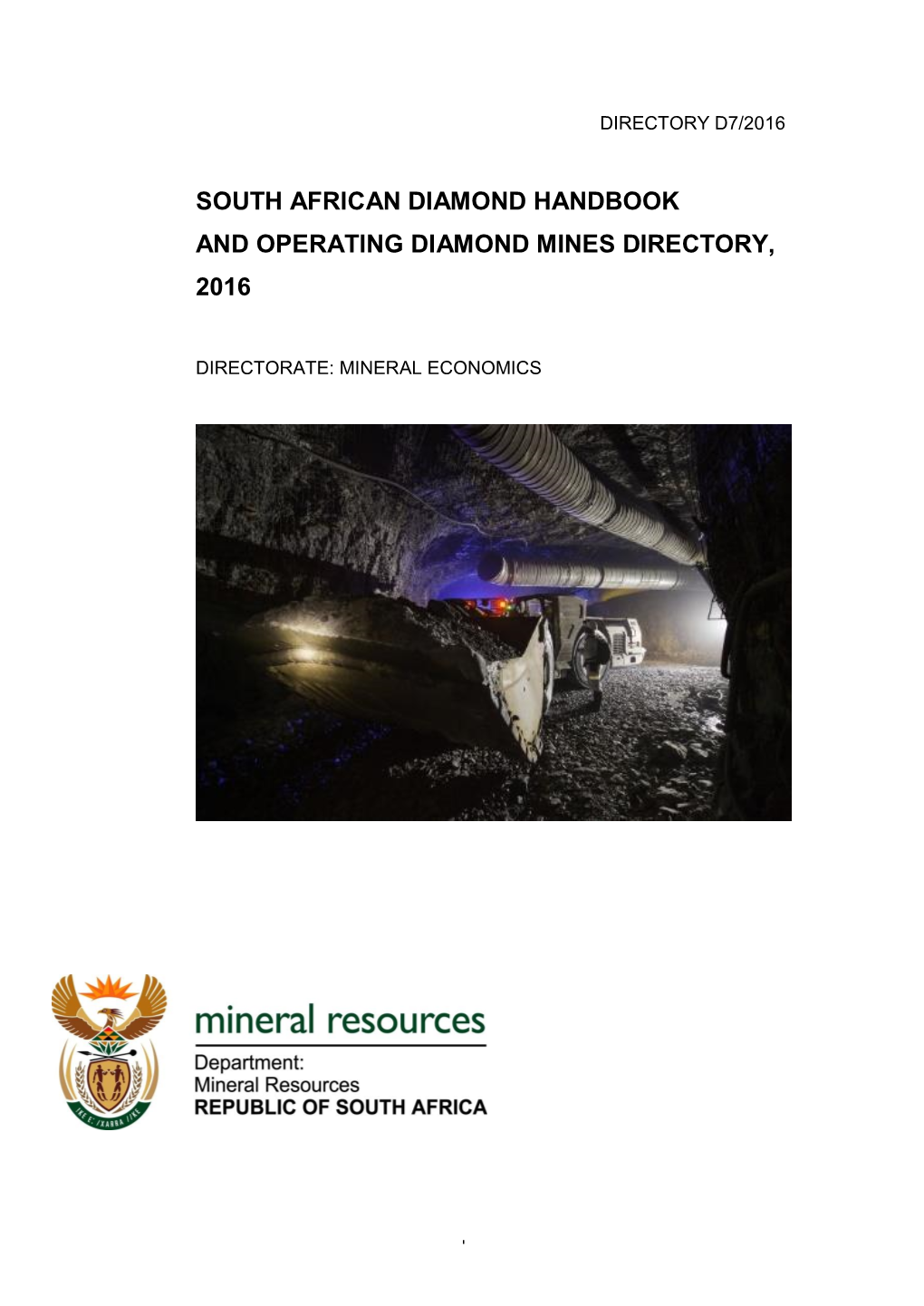 South African Diamond Handbook and Operating Diamond Mines Directory, 2016