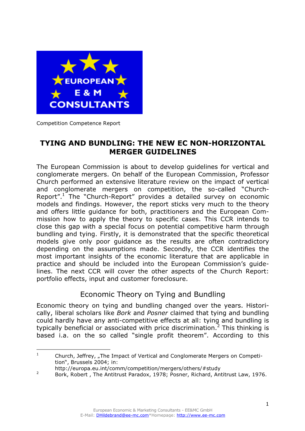 Tying and Bundling: the New Ec Non-Horizontal Merger Guidelines