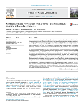 Montane Heathland Rejuvenation by Choppering—Effects on Vascular