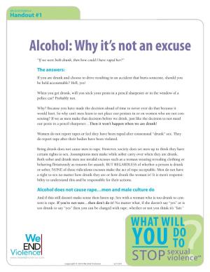 Alcohol: Why It's Not an Excuse