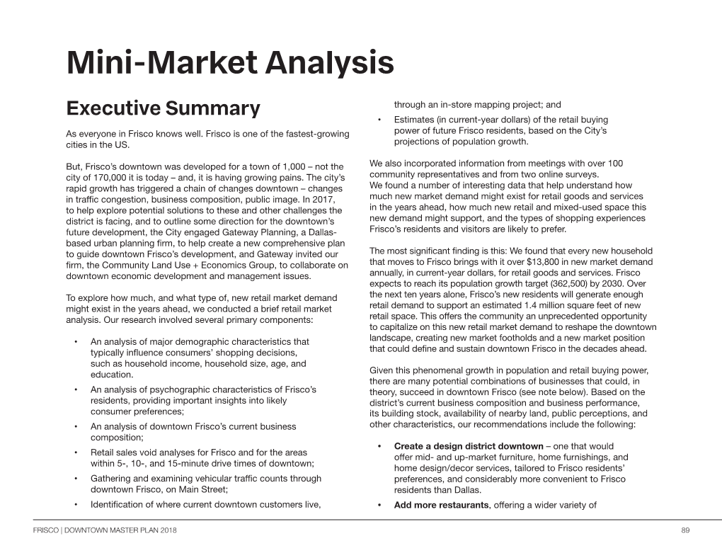 Mini-Market Analysis