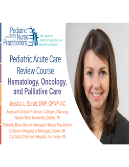 Hematology, Oncology, and Palliative Care Jessica L