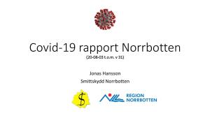 Covid-19 Rapport Norrbotten (20-08-03 T.O.M