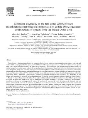 Molecular Phylogeny of the Fern Genus Elaphoglossum