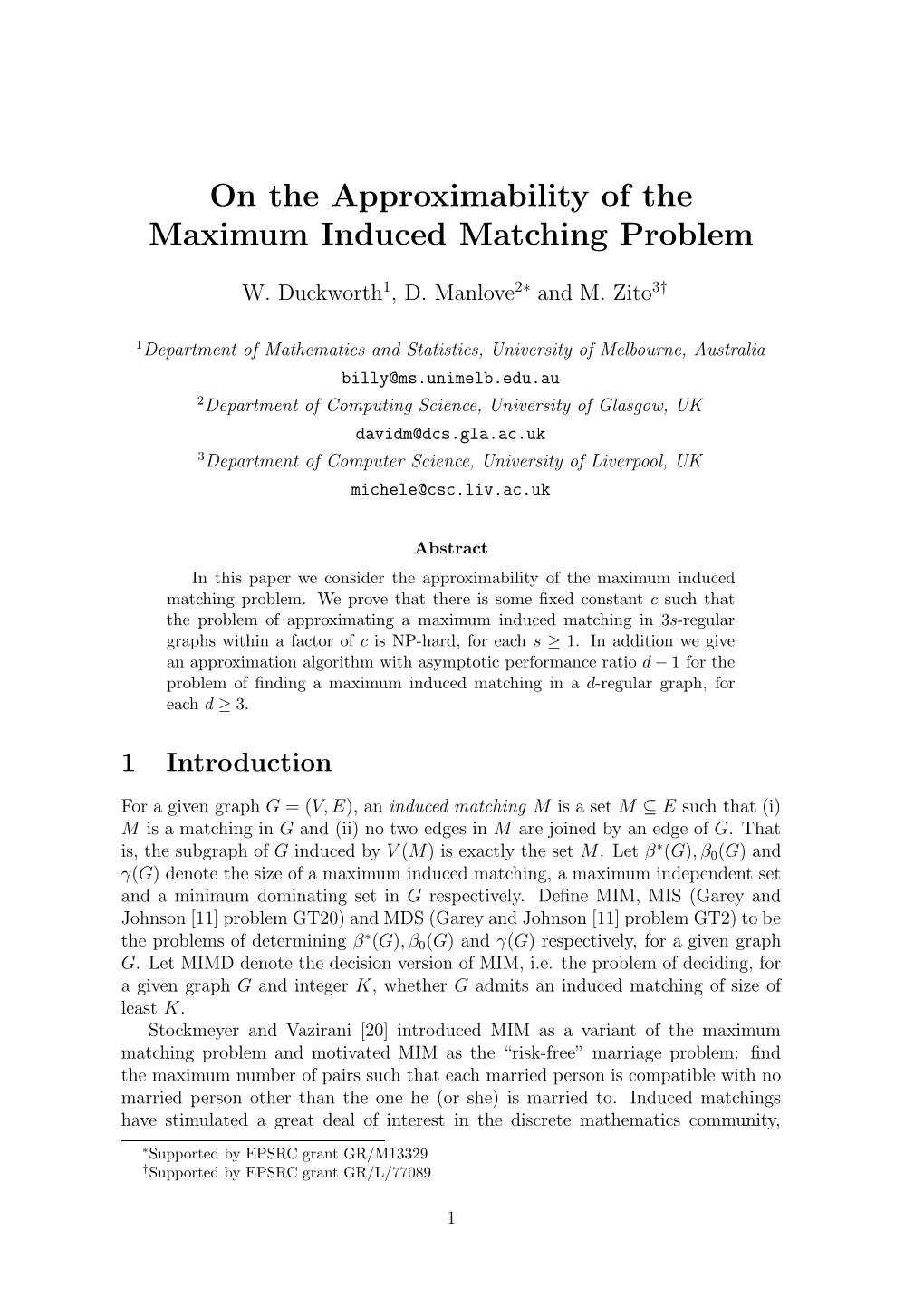 On the Approximability of the Maximum Induced Matching Problem