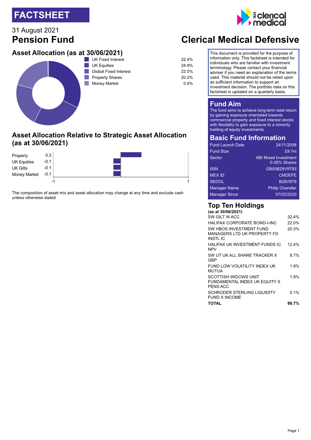 Defensive Pension PDF Factsheet