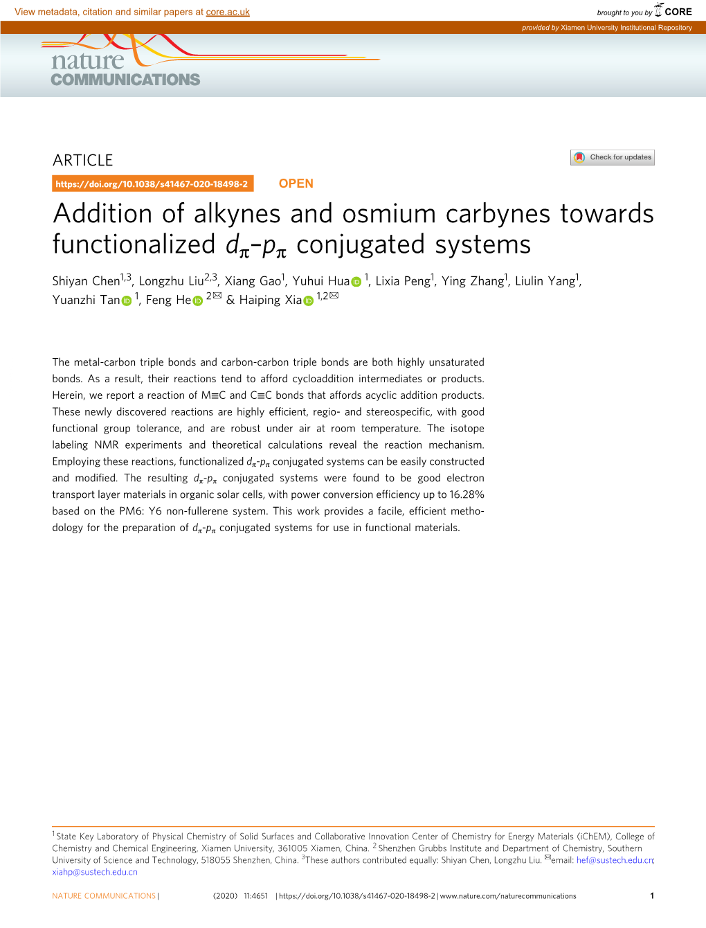 Addition of Alkynes and Osmium Carbynes Towards Functionalized Dï