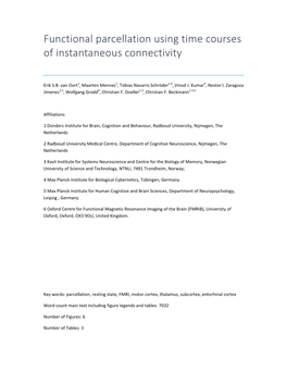 Functional Parcellation Using Time Courses of Instantaneous Connectivity