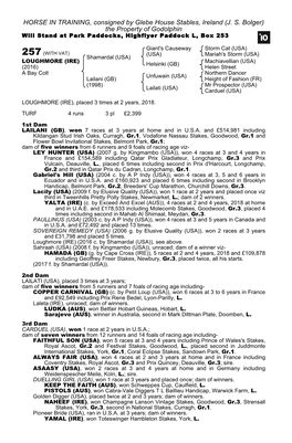 HORSE in TRAINING, Consigned by Glebe House Stables, Ireland (J. S. Bolger) the Property of Godolphin Will Stand at Park Paddocks, Highflyer Paddock L, Box 253