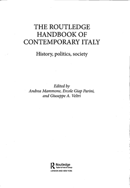 The Routledge Handbookof Contemporary Italy
