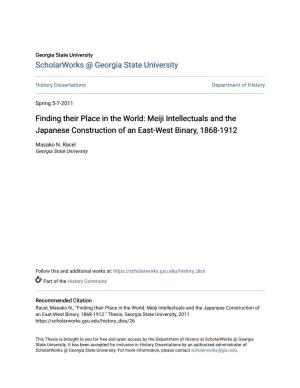 Meiji Intellectuals and the Japanese Construction of an East-West Binary, 1868-1912