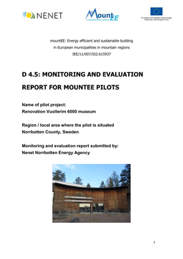 Monitoring and Evaluation Report For