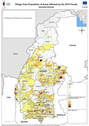 Village Tract Population of Areas Affected by the 2015 Floods SAGAING REGION