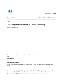 The Design and Construction of a Shock Tube Facility