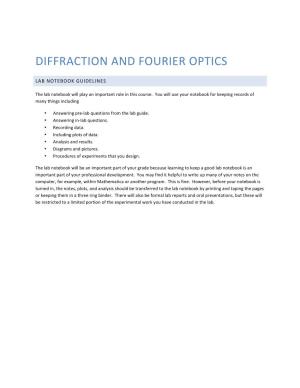 Diffraction and Fourier Optics V2
