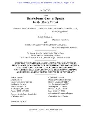 20200930 – Prop 12 9Th Circuit Amicus Business Groups