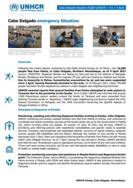 UNHCR Flash Update on Cabo Delgado Emergency Situation