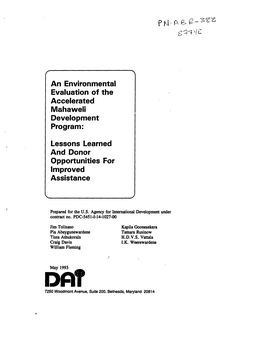 An Environmental Evaluation of the Accelerated Mahaweli Development Program