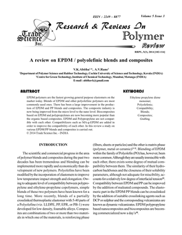 A Review on EPDM / Polyolefinic Blends and Composites