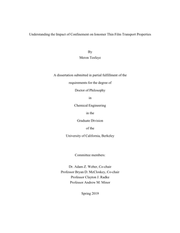 Understanding the Impact of Confinement on Ionomer Thin Film Transport Properties