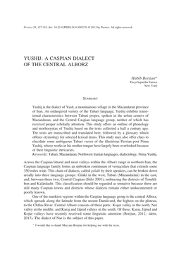 A Caspian Dialect of the Central Alborz