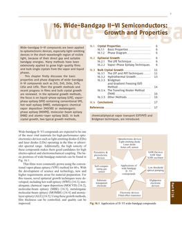 16. Wide-Bandgap II–VI Semiconductors: Growth And