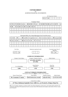 Universal Robina Corporation and Subsidiaries