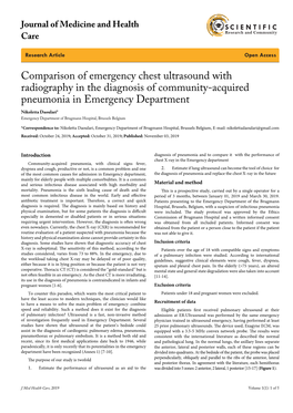 Comparison of Emergency Chest Ultrasound with Radiography in The