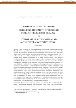 Defending Biosemiotics Through Rosen's Theoretical Biology