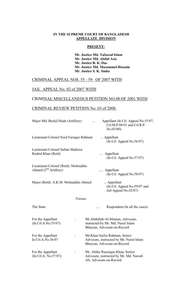 Criminal Appeal Nos. 55 - 59 of 2007 With