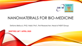 Nanomaterials for Bio-Medicine