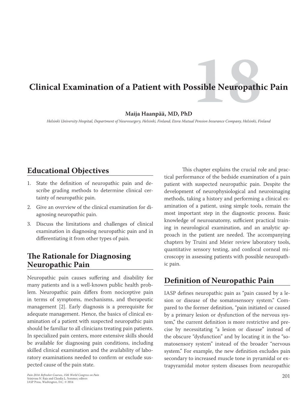 Clinical Examination of a Patient with Possible Neuropathic Pain