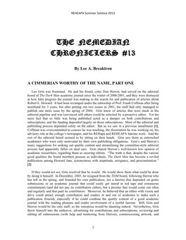 The Nemedian Chroniclers #13 [SS13]
