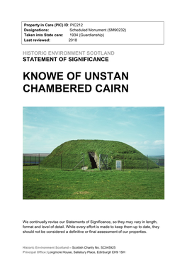 Knowe of Unstan Chambered Cairn