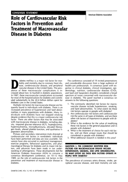 Role of Cardiovascular Risk Factors in Prevention and Treatment of Macrovascular Disease in Diabetes