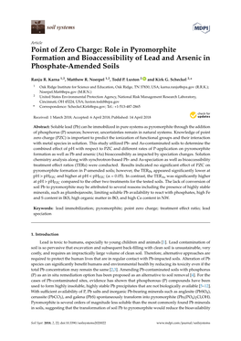 Point of Zero Charge: Role in Pyromorphite Formation and Bioaccessibility of Lead and Arsenic in Phosphate-Amended Soils