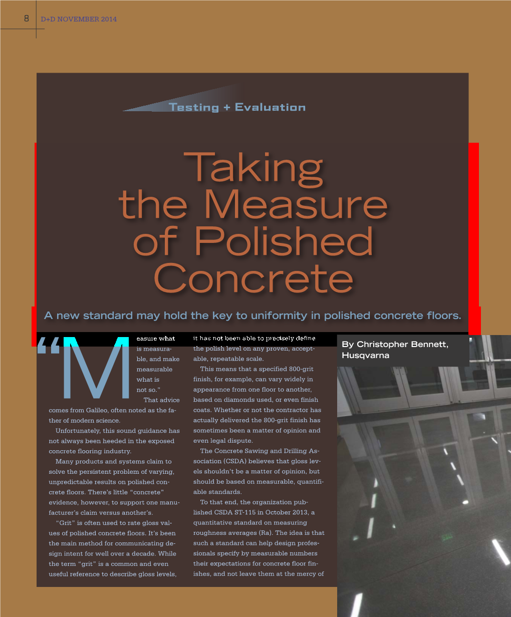Taking the Measure of Polished Concrete
