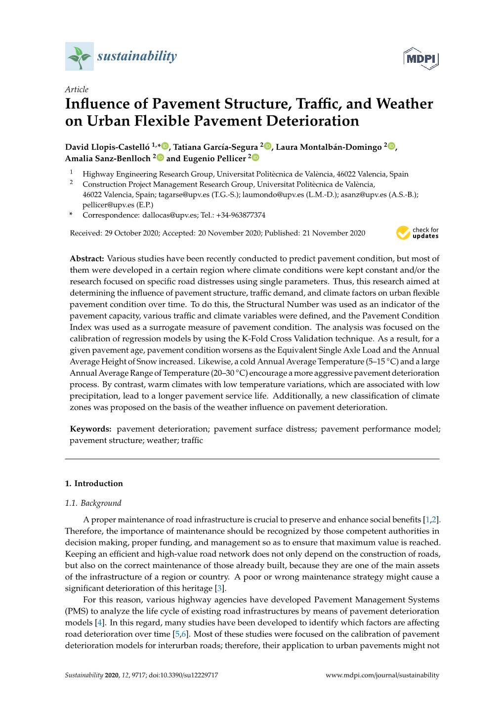 Influence of Pavement Structure, Traffic, and Weather on Urban