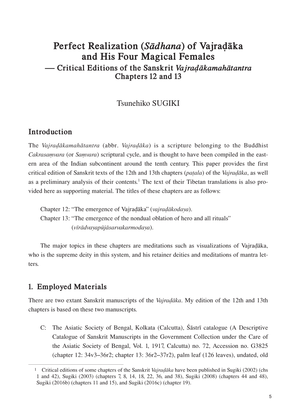 Perfect Realization (Sādhana) of Vajraḍāka and His Four Magical Females