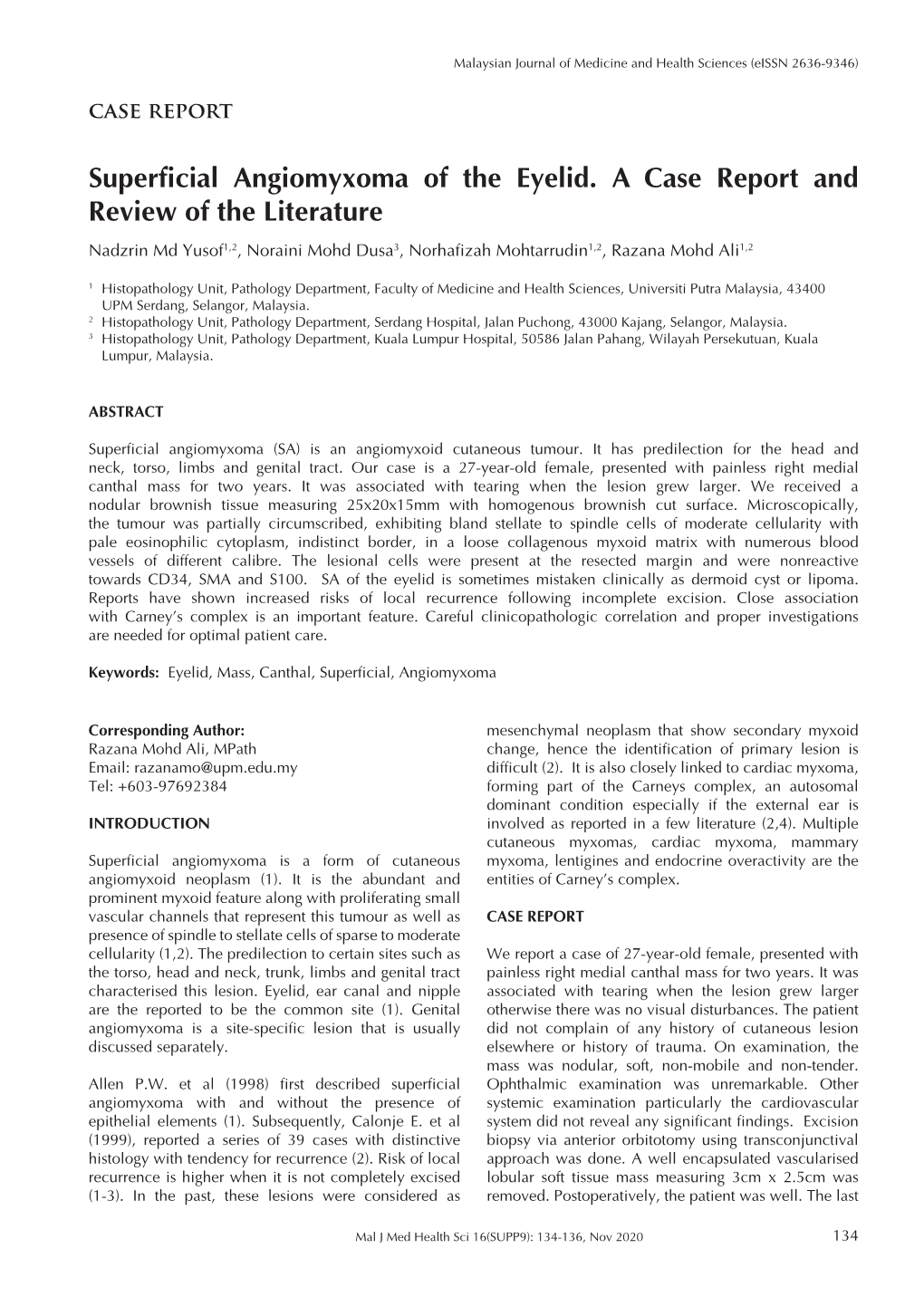 Superficial Angiomyxoma of the Eyelid. a Case Report and Review of The