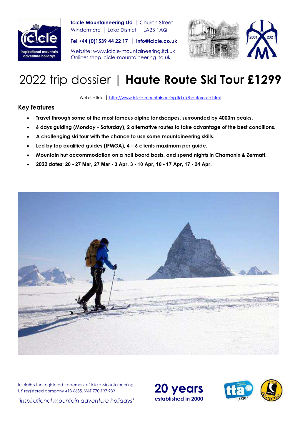 Haute Route Ski Tour £1199