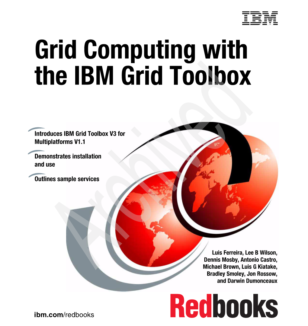 Grid Computing with the IBM Grid Toolbox Rid Toolbox